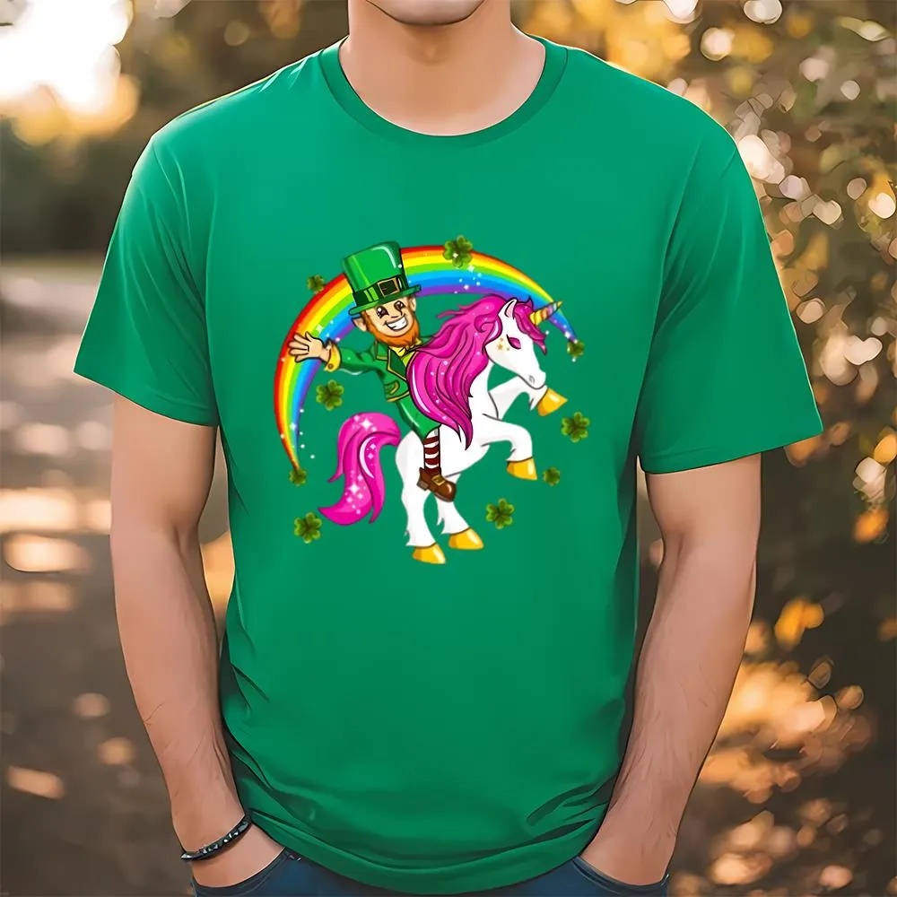 St Patricks Day T Shirt St Patricks Day Leprechaun Riding Unicorn T Shirt Funny St Patricks Day Shirts 1 mifrqn.jpg