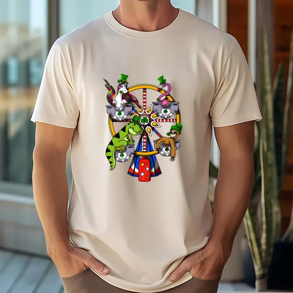 St Patricks Day T Shirt St Patricks Day Unicorn T Rex Dinosaur Sloth Flamingo Leprechaun T Shirt Funny St Patricks Day Shirts 3 yoae2i.jpg