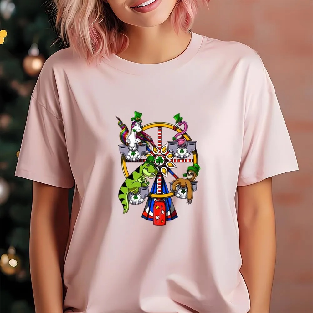 St Patricks Day T Shirt St Patricks Day Unicorn T Rex Dinosaur Sloth Flamingo Leprechaun T Shirt Funny St Patricks Day Shirts 4 hzagmf.jpg