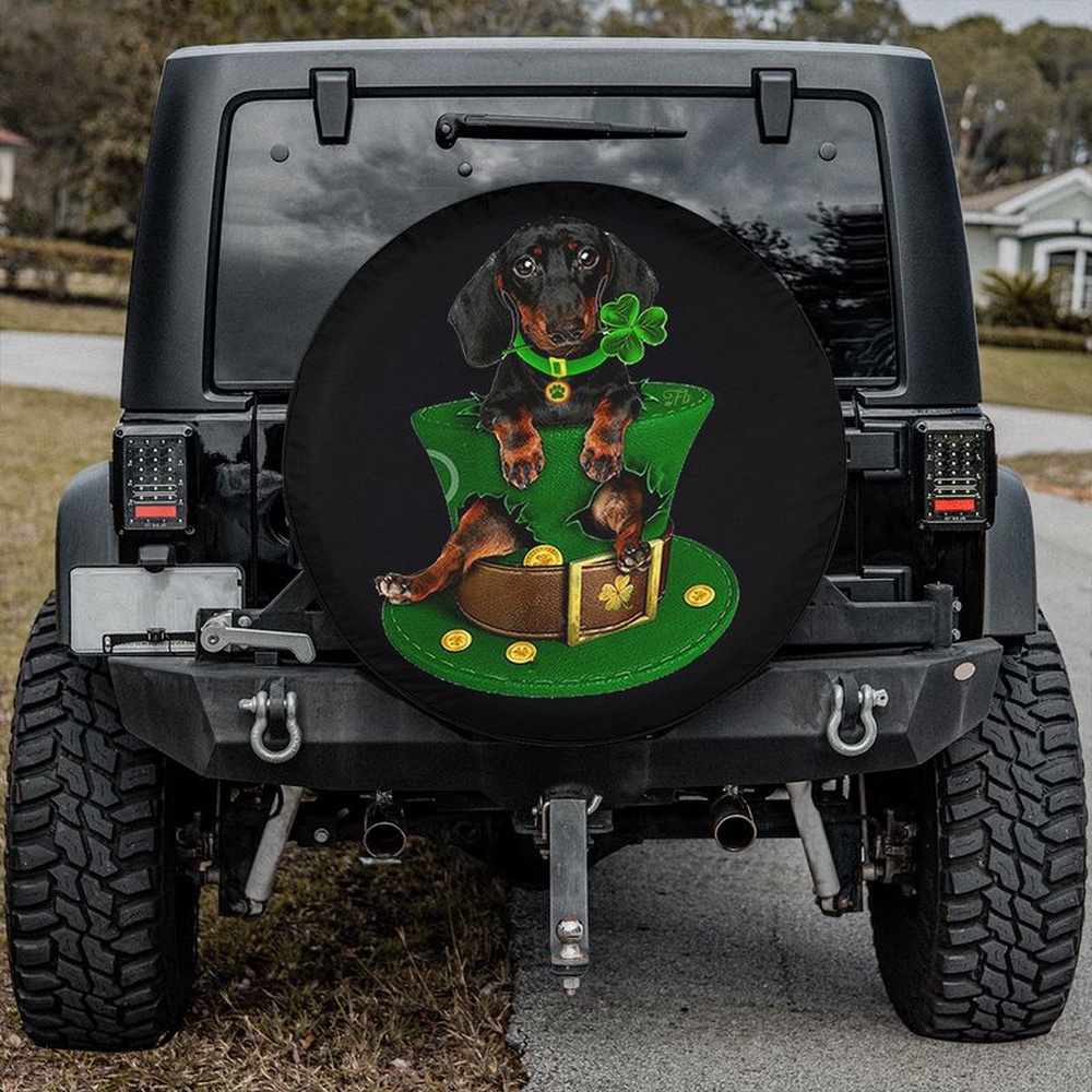 St Patricks Day Tire Cover Dachshund Dog In Hat Spare Tire Cover Happy St Patrick s Day Tire Wrap Dog Lover Cover Car Decor 1 oi62mb.jpg