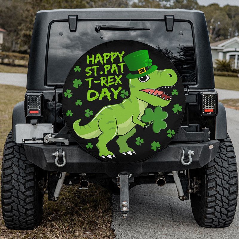 St Patricks Day Tire Cover Happy St Pat T Rex Day Spare Tire Cover Irish Dinosaur Shamrock St Patricks Day Wheel Cover 1 qrwqmp.jpg St Patricks Day Tire Cover Happy St Pat T Rex Day Spare Tire Cover Irish Dinosaur Shamrock St Patricks Day Wheel Cover 1 qrwqmp.jpg