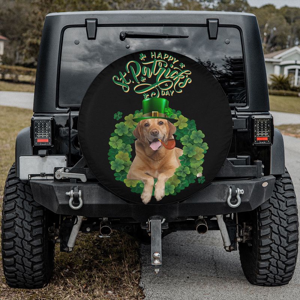 St Patricks Day Tire Cover Happy St Patrick s Day Spare Tire Cover Golden Dog In Hat Tire Wrap Clover Wreath Cover Car Decor 1 ubfdlj.jpg St Patricks Day Tire Cover Happy St Patrick s Day Spare Tire Cover Golden Dog In Hat Tire Wrap Clover Wreath Cover Car Decor 1 ubfdlj.jpg