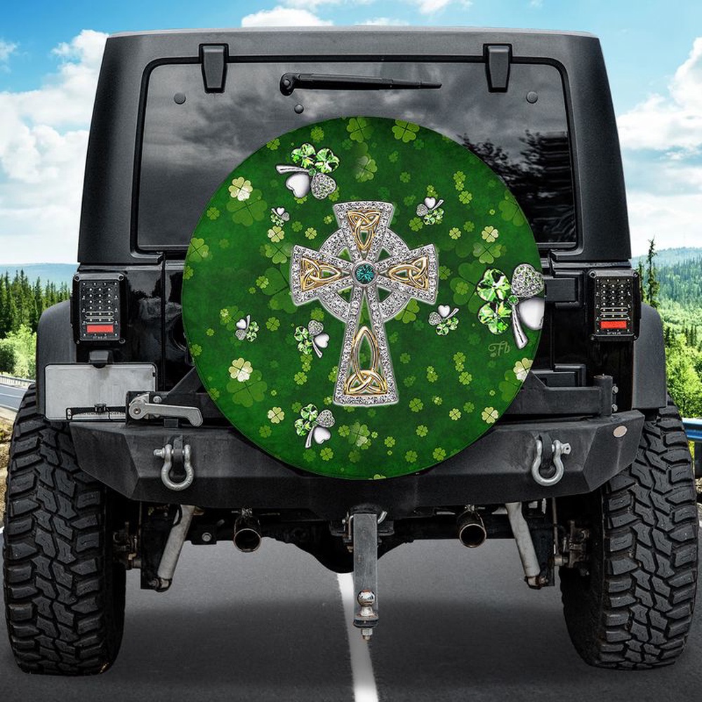 St Patricks Day Tire Cover Ireland s Cross Tire Cover Irish Christian Wrap Glitter Cross Cover Irish Cross Cover Car Decor 1 spaoar.jpg St Patricks Day Tire Cover Ireland s Cross Tire Cover Irish Christian Wrap Glitter Cross Cover Irish Cross Cover Car Decor 1 spaoar.jpg