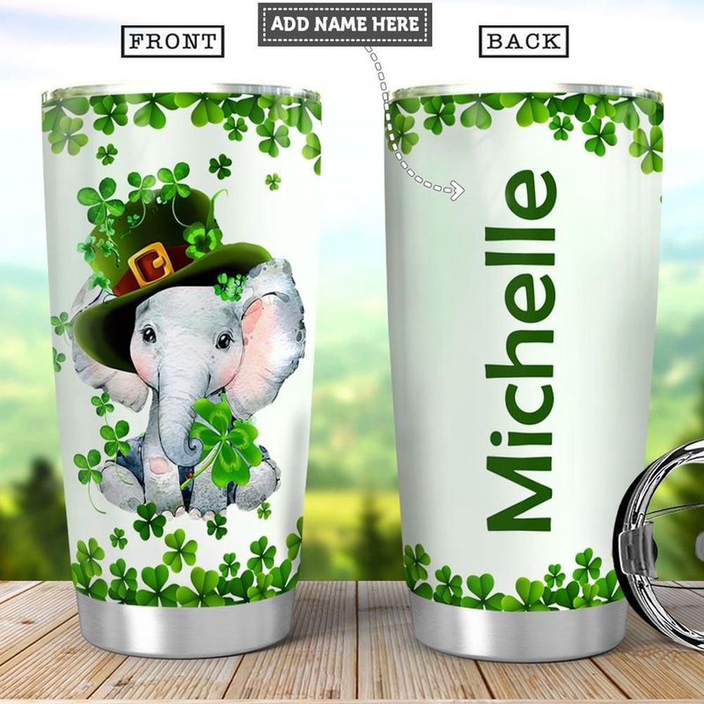 St Patricks Day Tumbler Personalized Name Irish Elephant Coffee Tumbler Patrick Day Gift Stainless Steel Tumbler 1 x9cxj3.jpg St Patricks Day Tumbler Personalized Name Irish Elephant Coffee Tumbler Patrick Day Gift Stainless Steel Tumbler 1 x9cxj3.jpg