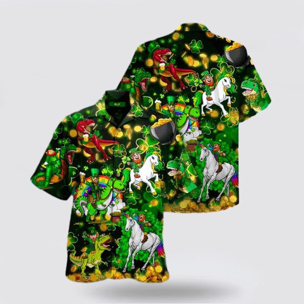Unicorn Dinosaur Saint Patrick Hawaiian Shirt St Patricks Day Shirts Shamrock Hawaiian Shirt 1 uruvga.jpg