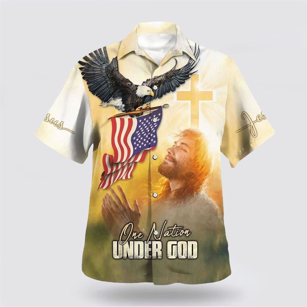 4th Of July Eagle Jesus America One Nation Under God Hawaiian Shirt Christian Hawaiian Shirt Religious Aloha Shirt 1 hjwbpg.jpg