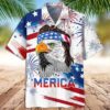 4th Of July Hawaiian Shirt, American Eagle Hawaiian Shirt Merican Eagle Happy Independence Day, Hawaiian Fourth Of July Shirt