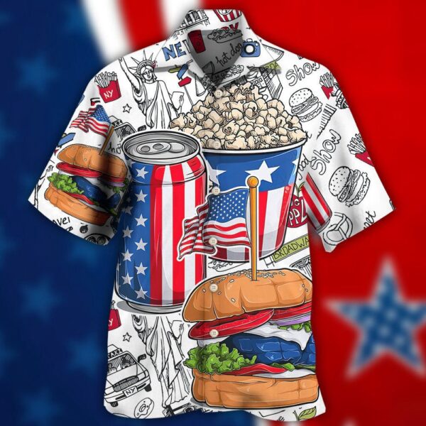 4th Of July Hawaiian Shirt, Food Independence Day Hawaiian Shirt, Hawaiian Fourth Of July Shirt