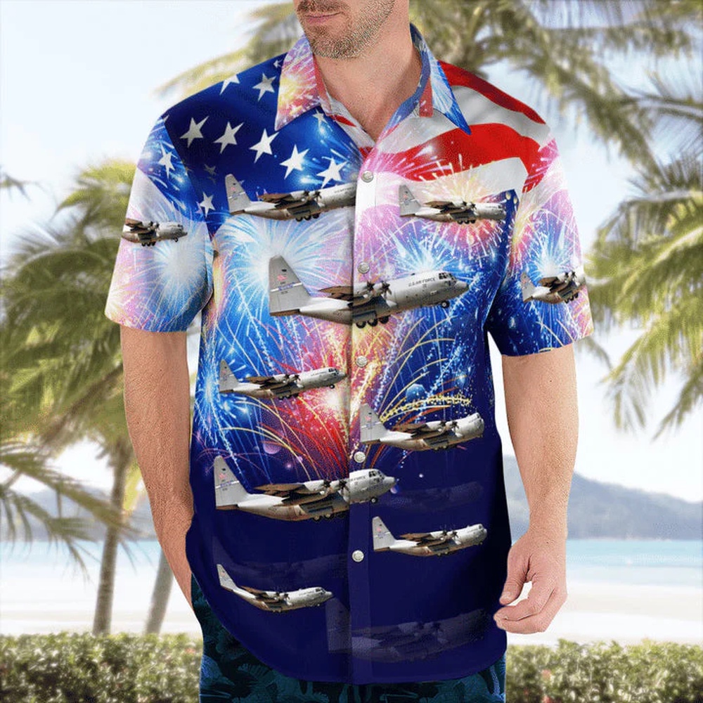 4th Of July Hawaiian Shirt Kentucky Air National Guard 165Th Airlift Squadron Lockheed C 130H Hercules Hawaiian Shirt Hawaiian Fourth Of July Shirt 2 r9nxju.jpg
