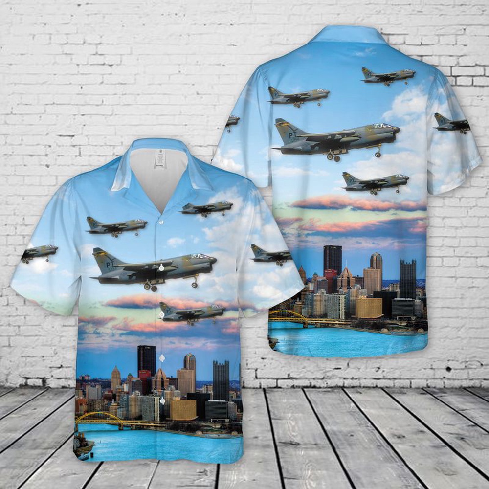 Air Force Hawaiian Shirt USAF 146th Pennsylvania Air National Guard Tactical Fighter Squadron A 7D 12 CV Corsair II Hawaiian Shirt Veteran Hawaiian Shirt 1 vqdc1m.jpg