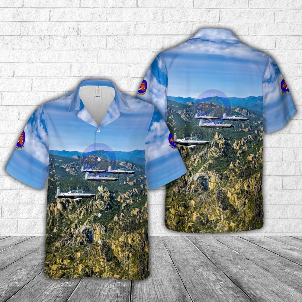 Air Force Hawaiian Shirt USAF 33rd Flying Training Squadron Beechcraft T 6 Texan II Hawaiian Shirt Veteran Hawaiian Shirt 1 hftqis.jpg