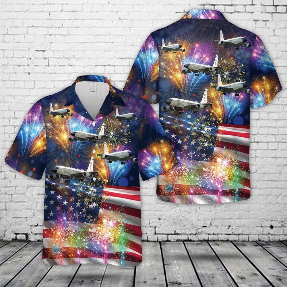 Air Force Hawaiian Shirt USAF RC 135 Rivet Joint Recon Airplane 4th Of July Hawaiian Shirt Veteran Hawaiian Shirt 1 eklxm1.jpg