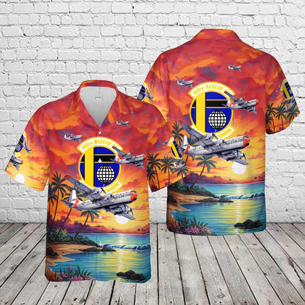 Air Force Hawaiian Shirt US Air Force 305th Rescue Squadron Boeing C 97G Stratofreighter Hawaiian Shirt Veteran Hawaiian Shirt 1 gsbsuh.jpg