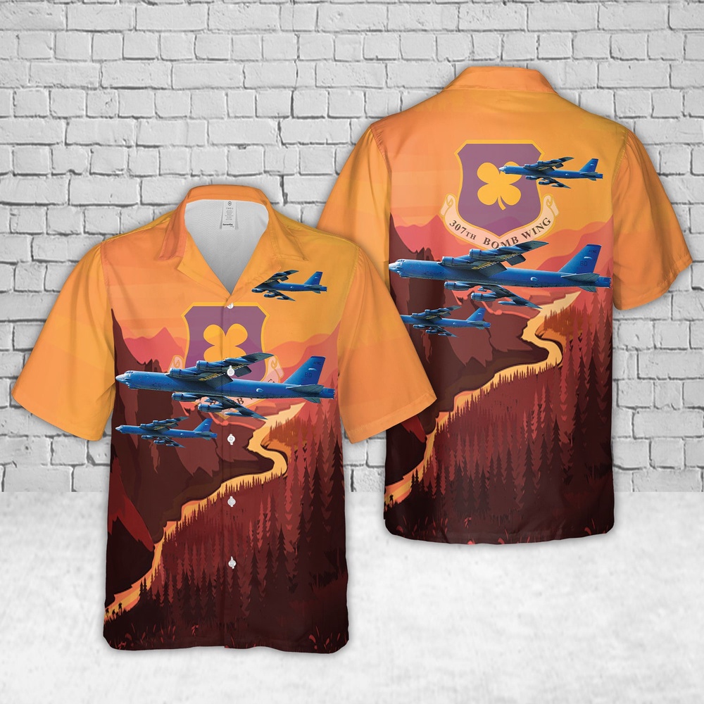 Air Force Hawaiian Shirt US Air Force 307th Bomb Wing Boeing B 52H Stratofortress 61 0017 Hawaiian Shirt Veteran Hawaiian Shirt 1 cg74vj.jpg