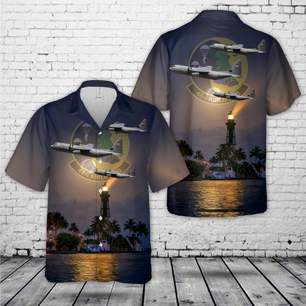 Air Force Hawaiian Shirt US Air Force 48th Airlift Squadron C 130J 30 Hercules Hawaiian Shirt Veteran Hawaiian Shirt 1 ypibqi.jpg
