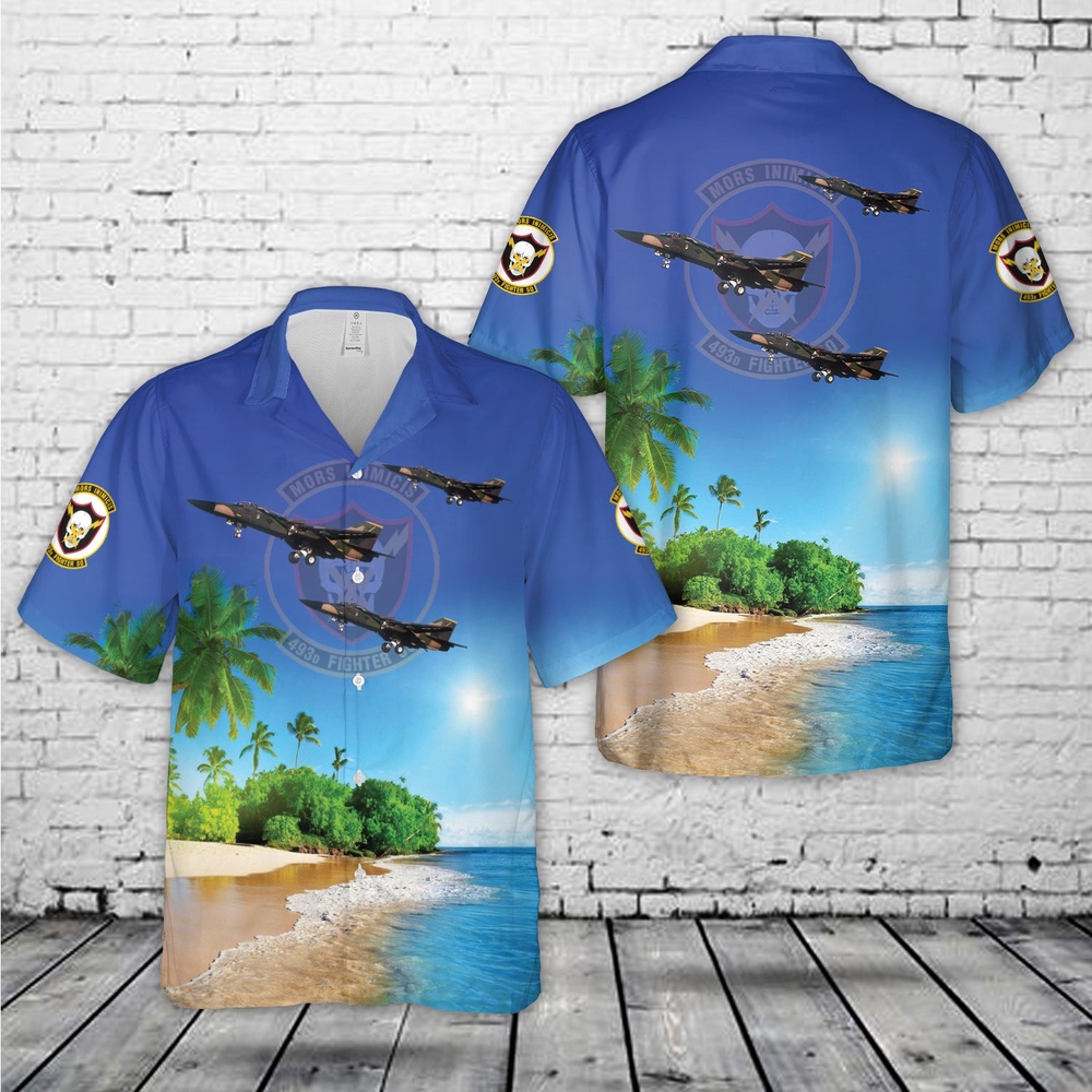 Air Force Hawaiian Shirt US Air Force 493rd Fighter Squadron The Grim Reapers General Dynamics F 111F Aardvark Hawaiian Shirt Veteran Hawaiian Shirt 1 fareaw.jpg