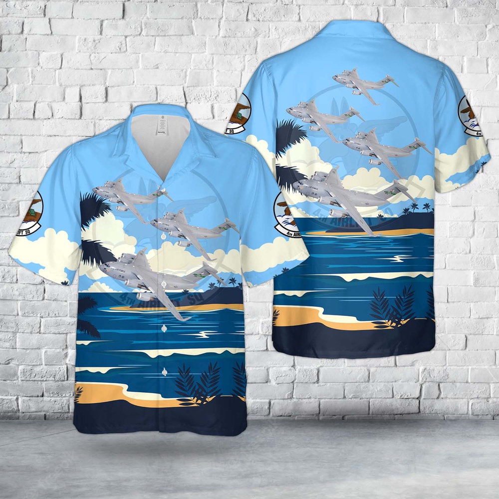 Air Force Hawaiian Shirt US Air Force 4th Airlift Squadron Boeing C 17 Globemaster III Hawaiian Shirt Veteran Hawaiian Shirt 1 vigaqo.jpg
