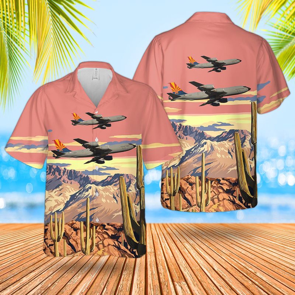 Air Force Hawaiian Shirt US Air Force Arizona Air National Guard 161st Air Refueling Wing KC 135R Stratotanker Hawaiian Shirt Veteran Hawaiian Shirt 1 myizon.jpg