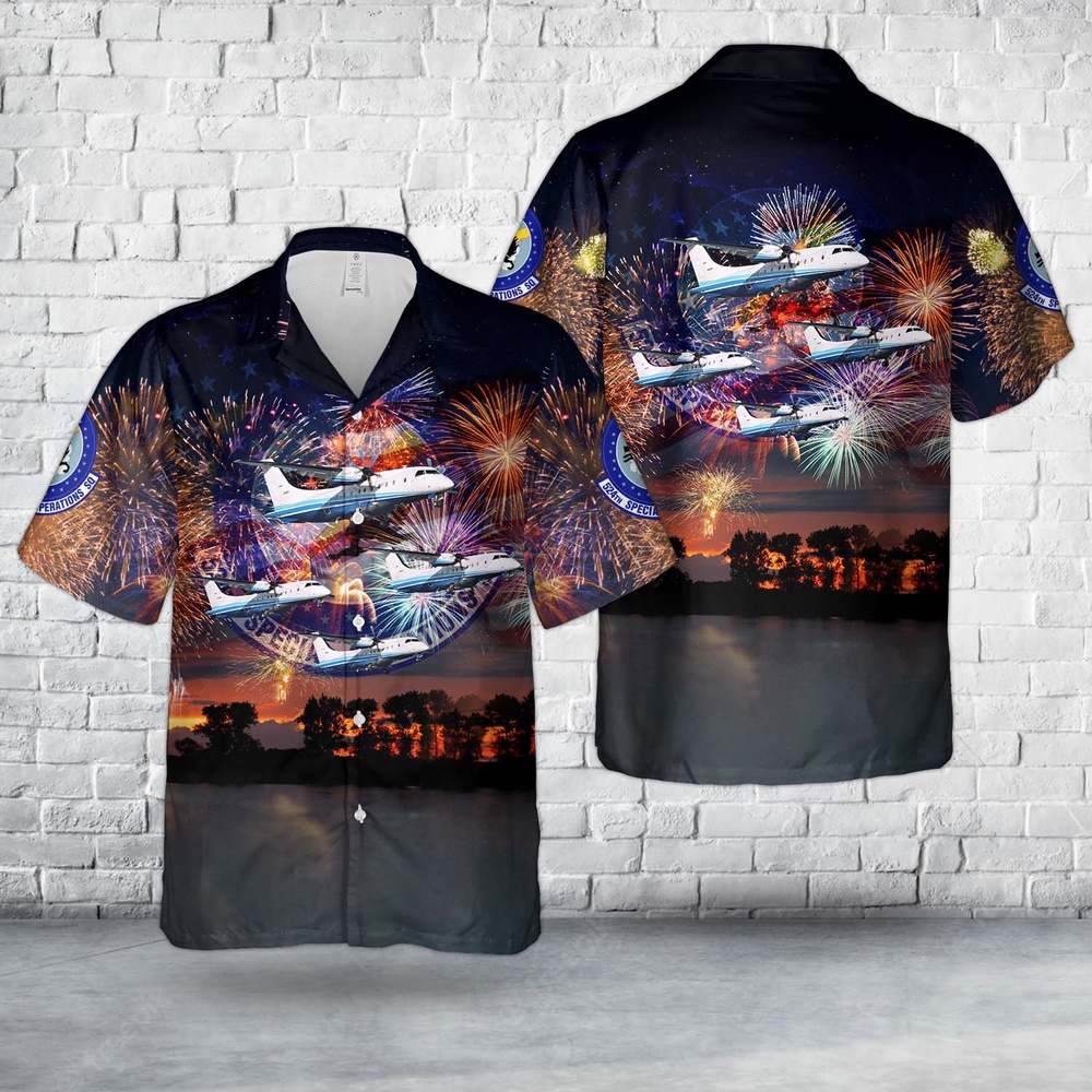Air Force Hawaiian Shirt US Air Force Dornier C 146A Wolfhound Of 524th Special Operations Squadron 4th Of July Hawaiian Shirt 1 ijy9fq.jpg