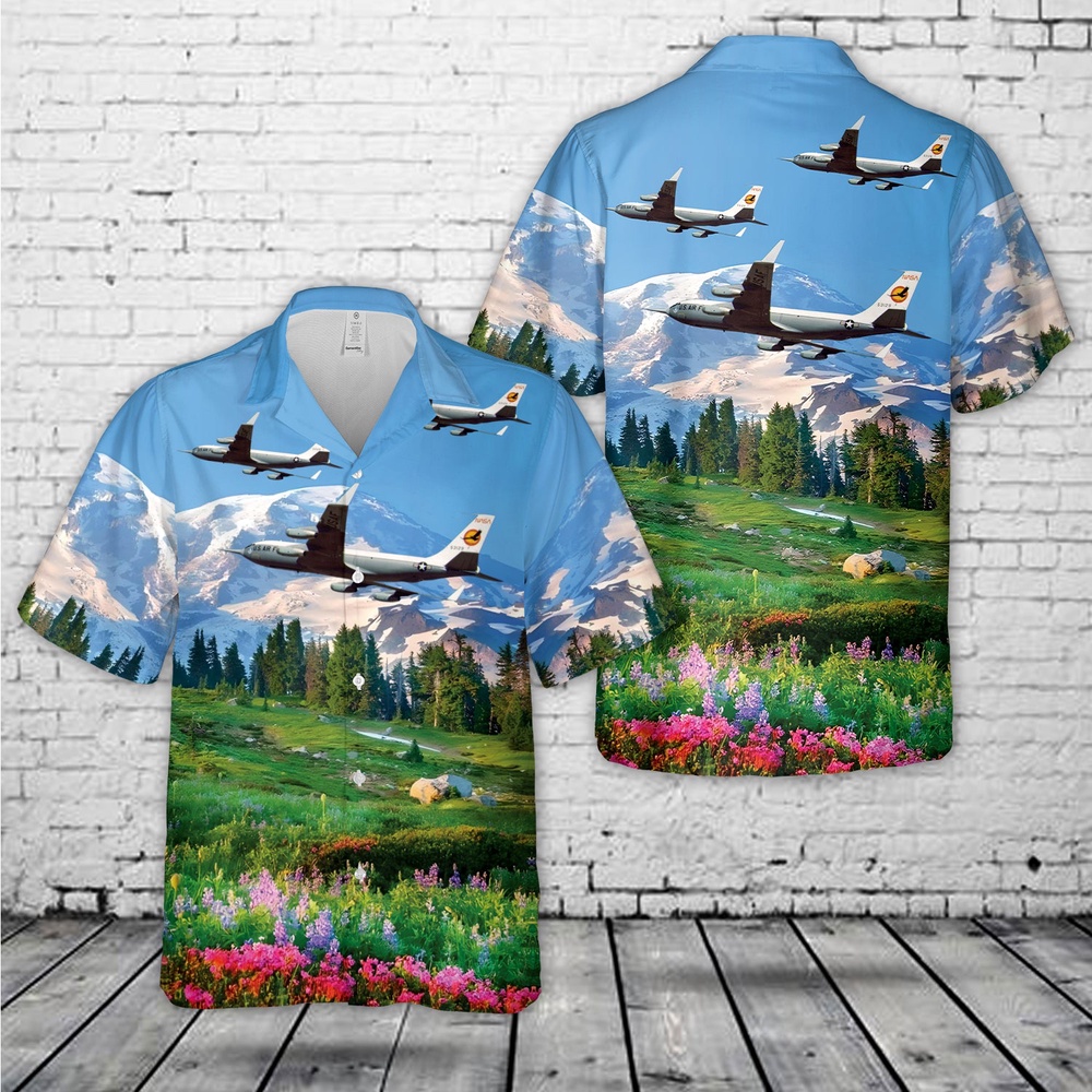 Air Force Hawaiian Shirt US Air Force KC 135A in flight with Winglets for NASA Hawaiian Shirt Veteran Hawaiian Shirt 1 w0kv9p.jpg