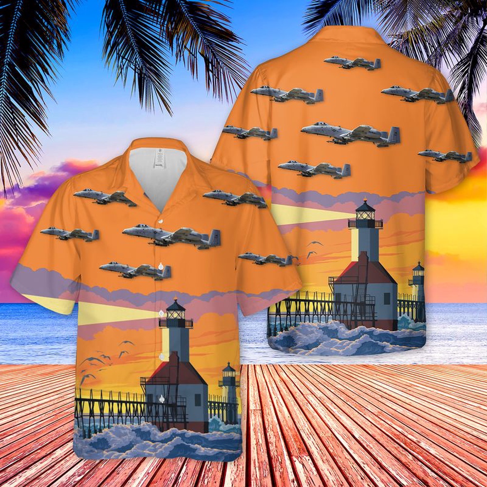 Air Force Hawaiian Shirt US Air Force Michigan Air National Guard 107th Fighter Squadron A 10 Thunderbolt II Hawaiian Shirt Veteran Hawaiian Shirt 1 kuzk6m.jpg