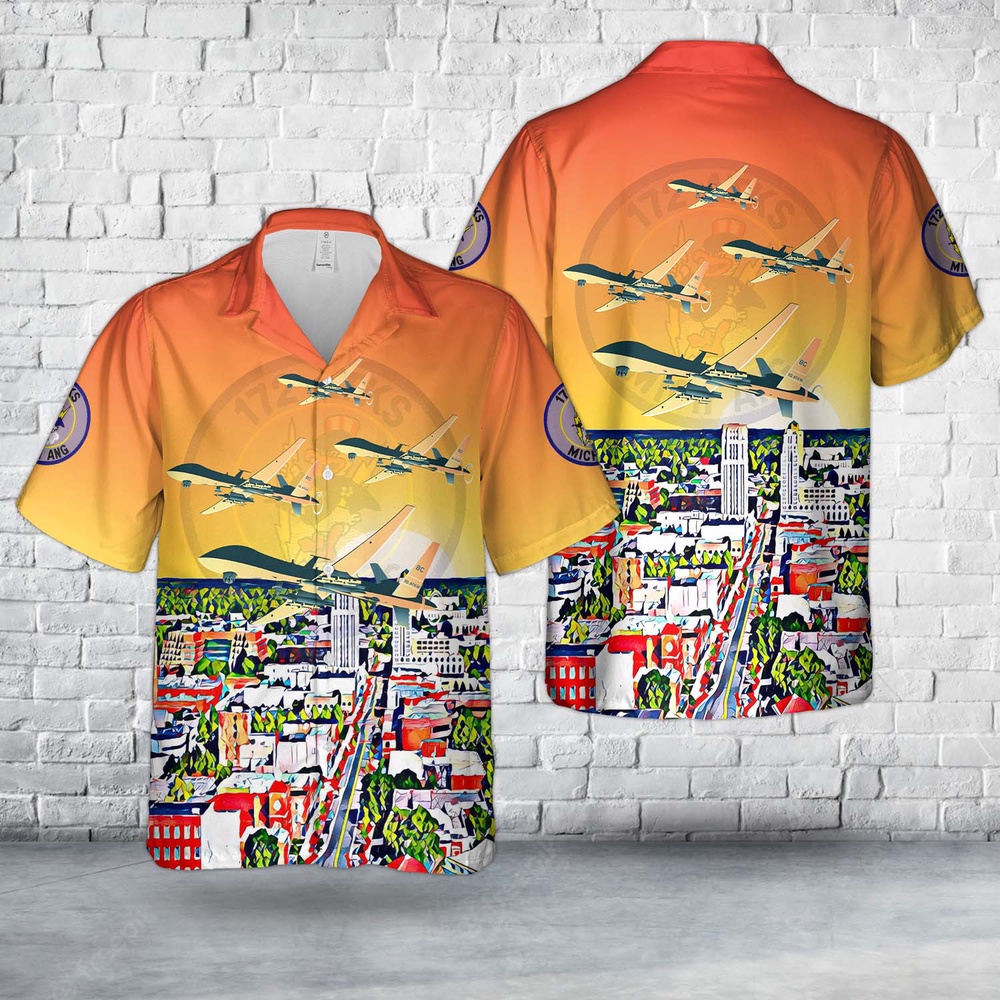 Air Force Hawaiian Shirt US Air Force Michigan Air National Guard 172nd Attack Squadron MQ 9 Reaper Hawaiian Shirt Veteran Hawaiian Shirt 1 asojqc.jpg