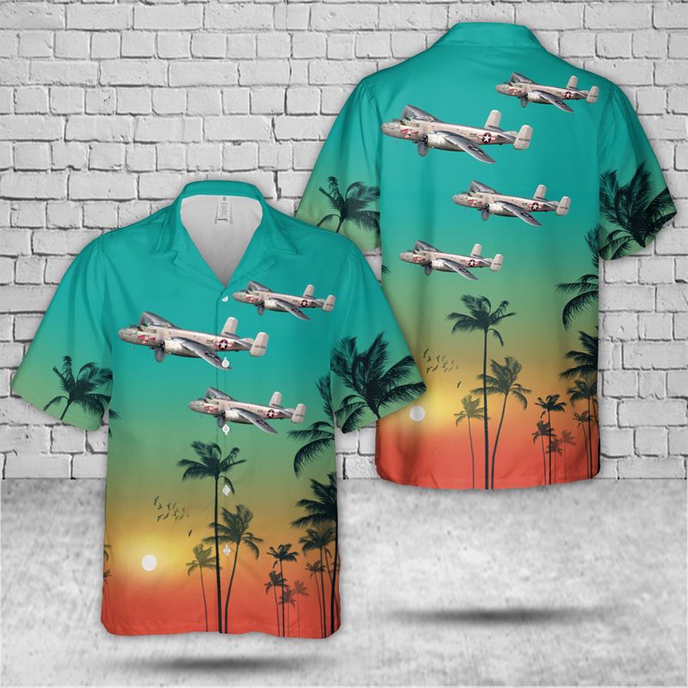 Air Force Hawaiian Shirt US Air Force North American B 25J Mitchell Take Off Time Hawaiian Shirt Veteran Hawaiian Shirt 1 zszenl.jpg