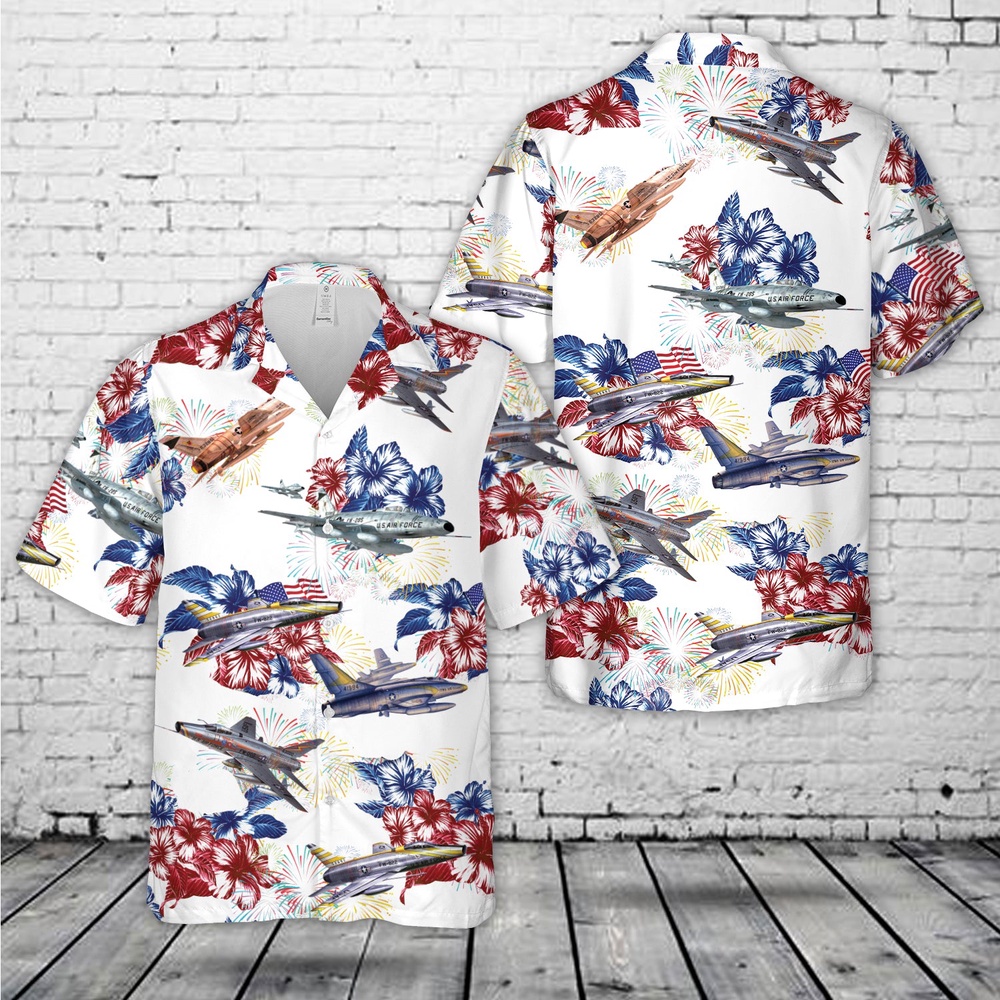 Air Force Hawaiian Shirt US Air Force North American F 100 Super Sabre 4th Of July Hawaiian Shirt Veteran Hawaiian Shirt 1 suief8.jpg Air Force Hawaiian Shirt US Air Force North American F 100 Super Sabre 4th Of July Hawaiian Shirt Veteran Hawaiian Shirt 1 suief8.jpg