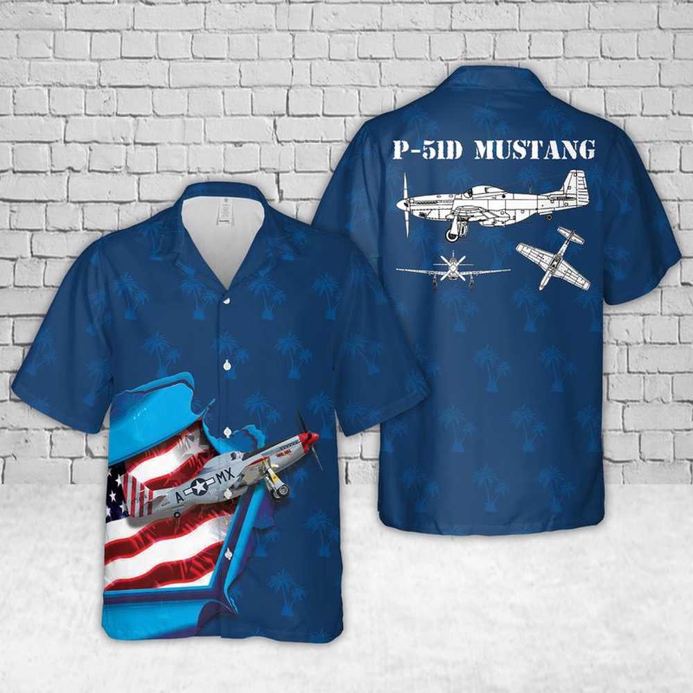 Air Force Hawaiian Shirt US Air Force North American P 51D Mustangs Mad Max Hawaiian Shirt Veteran Hawaiian Shirt 1 br3tu1.jpg
