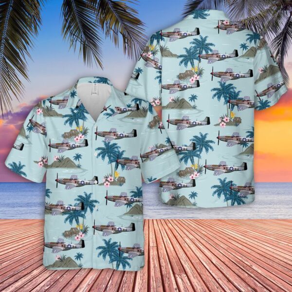 Air Force Hawaiian Shirt, US Air Force P-51D Mustang Big Beautiful Doll Hawaiian Shirt, Veteran Hawaiian Shirt