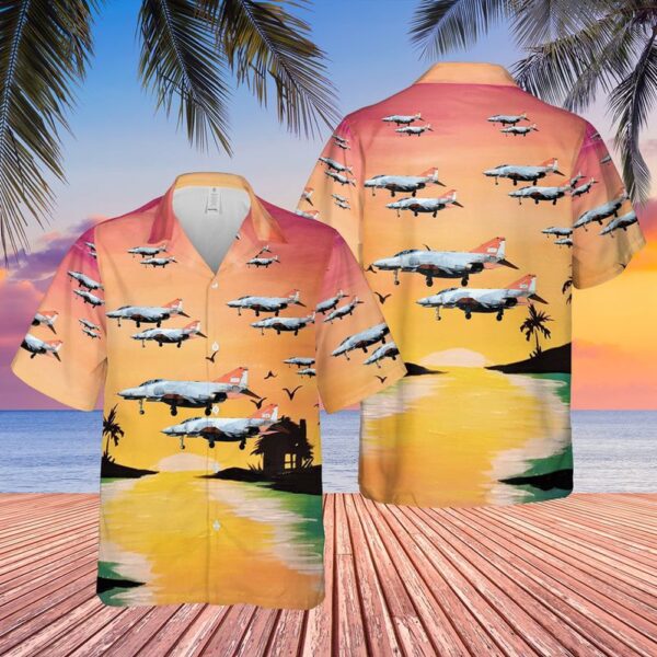 Air Force Hawaiian Shirt, US Air Force QF-4 Aerial Target Hawaiian Shirt, Veteran Hawaiian Shirt