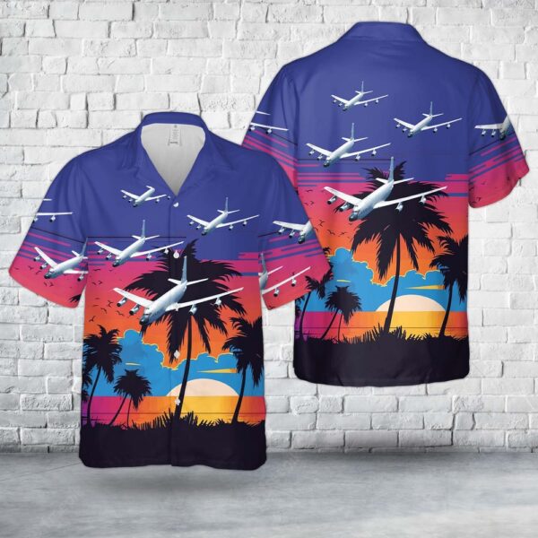 Air Force Hawaiian Shirt, US Air Force RC-135M Rivet Card (sn 62-4132) of the 82nd RS Hawaiian Shirt, Veteran Hawaiian Shirt
