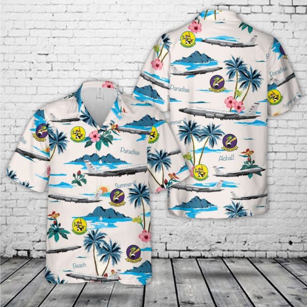Air Force Hawaiian Shirt, US Air Force RC-135S Cobra Ball 55th Wing, 45th Reconnaissance Squadron, 61-2663 Hawaiian Shirt, Veteran Hawaiian Shirt