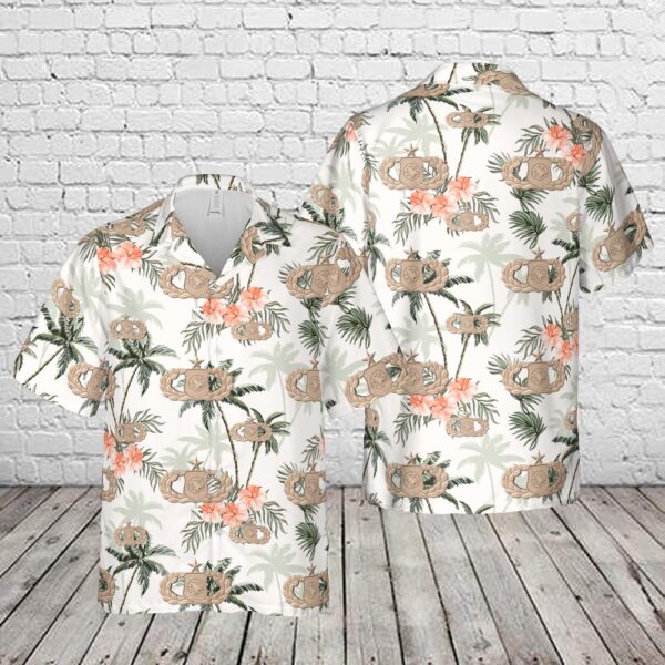 Air Force Hawaiian Shirt, US Air Force Senior Weapons Director Badge Hawaiian Shirt, Veteran Hawaiian Shirt