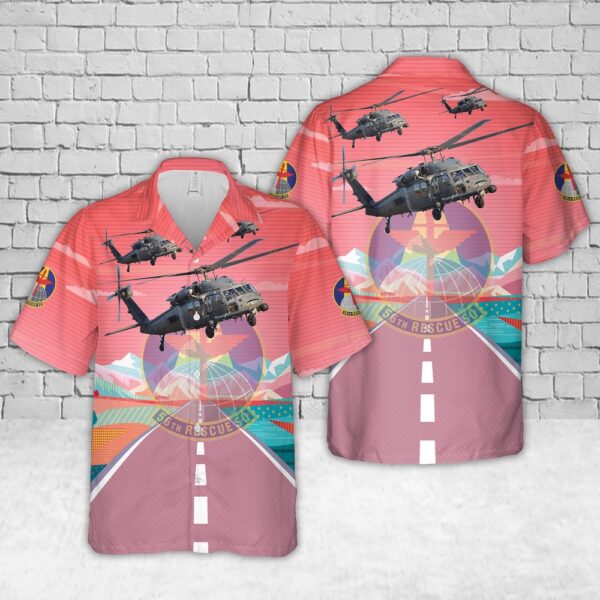 Air Force Hawaiian Shirt, US Air Force Sikorsky HH-60G Pavehawk 89-26206 56th Rescue Squadron 48th FW Hawaiian Shirt, Veteran Hawaiian Shirt