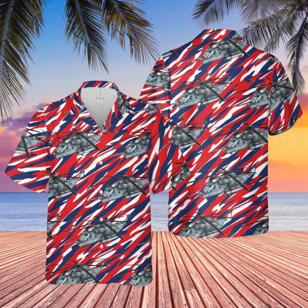 Air Force Hawaiian Shirt, US Air Force Sikorsky MH-53 Pave Low 4th Of July Hawaiian Shirt, Veteran Hawaiian Shirt