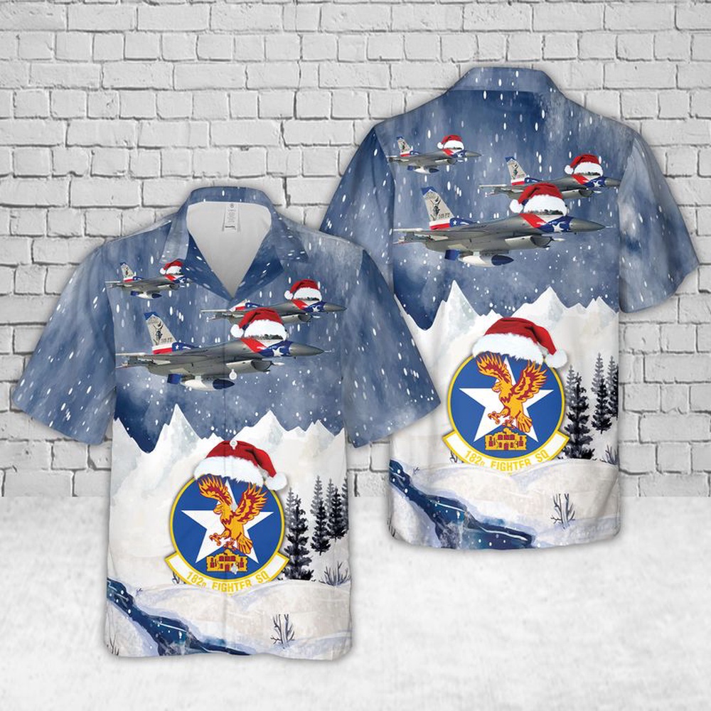 Air Force Hawaiian Shirt US Air Force Texas Air National Guard 182d Fighter Squadron F 16 Fighting Falcon Christmas Hawaiian Shirt 1 o2w0ge.jpg