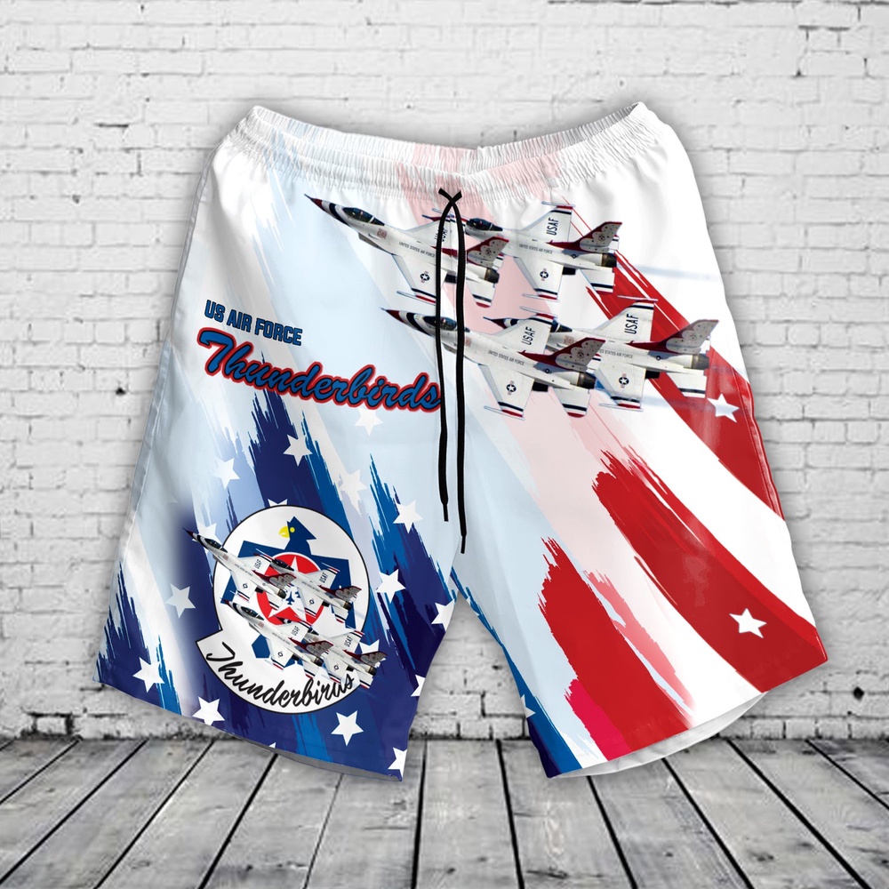 Air Force Hawaiian Shirt US Air Force Thunderbirds Red White And Blue Hawaiian Shorts Veteran Hawaiian Shirt 1 ifsbwl.jpg
