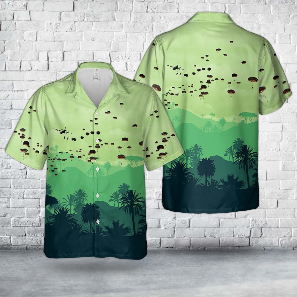 Army Hawaiian Shirt US Army 82nd Airborne Division jump at Holland Drop Zone at Fort Bragg N.C Hawaiian Shirt 1 pjbs9a.jpg