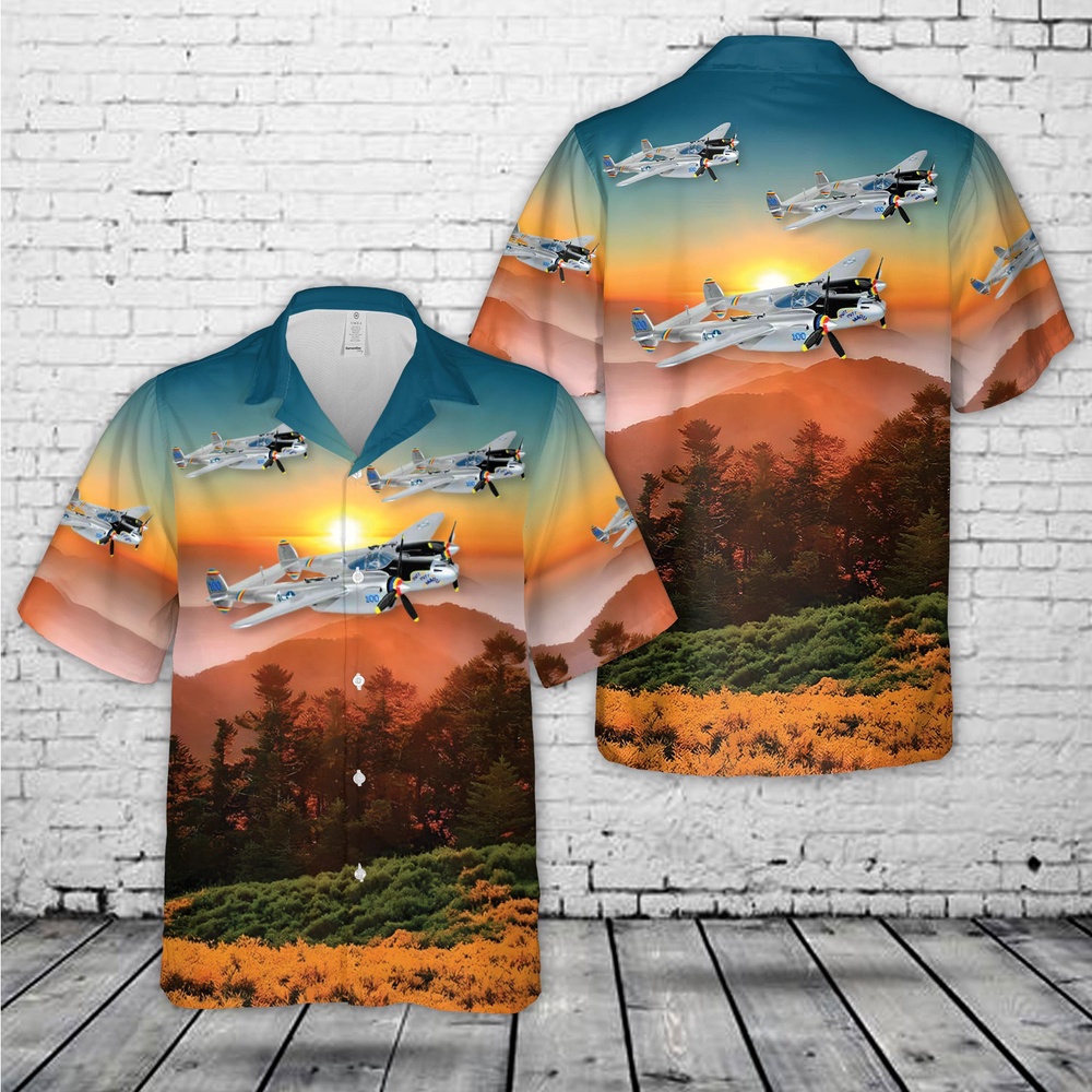 Army Hawaiian Shirt US Army Air Corps Lockheed P 38 Lightning Putt Putt Maru World War II era American Hawaiian Shirt 1 piiqw5.jpg