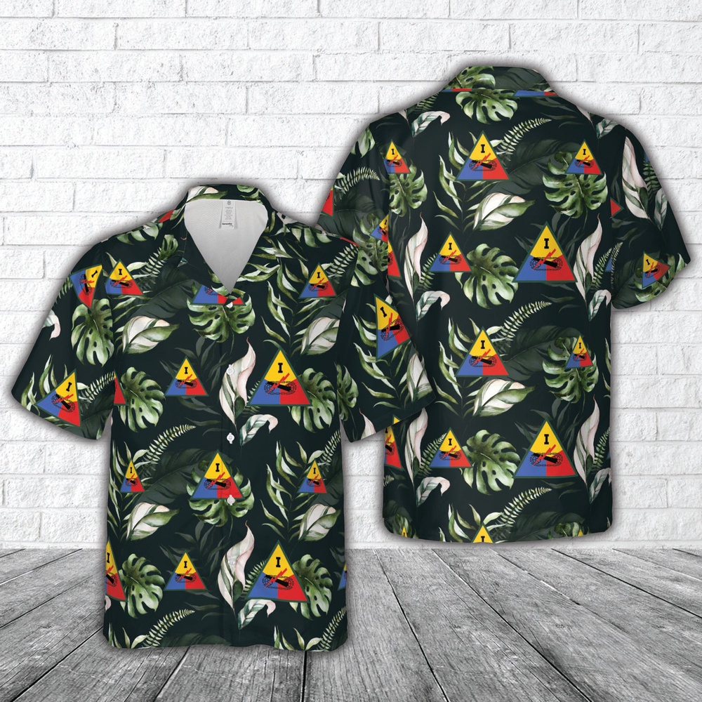 Army Hawaiian Shirt US Army Armor Forces WW2 1st Armored Corps Hawaiian Shirt Military Aloha Shirt 1 idt5he.jpg