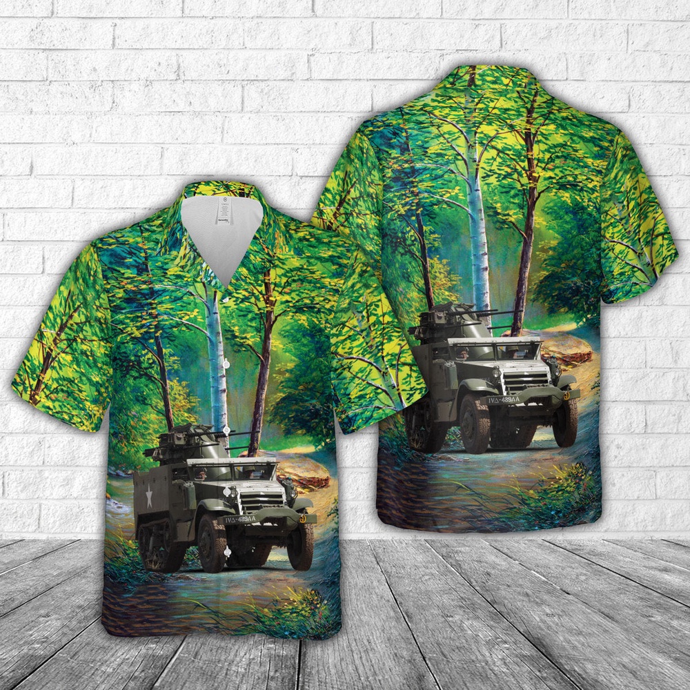 Army Hawaiian Shirt US Army M16 Half track anti aircraft Hawaiian Shirt Military Aloha Shirt 1 pumirj.jpg Army Hawaiian Shirt US Army M16 Half track anti aircraft Hawaiian Shirt Military Aloha Shirt 1 pumirj.jpg