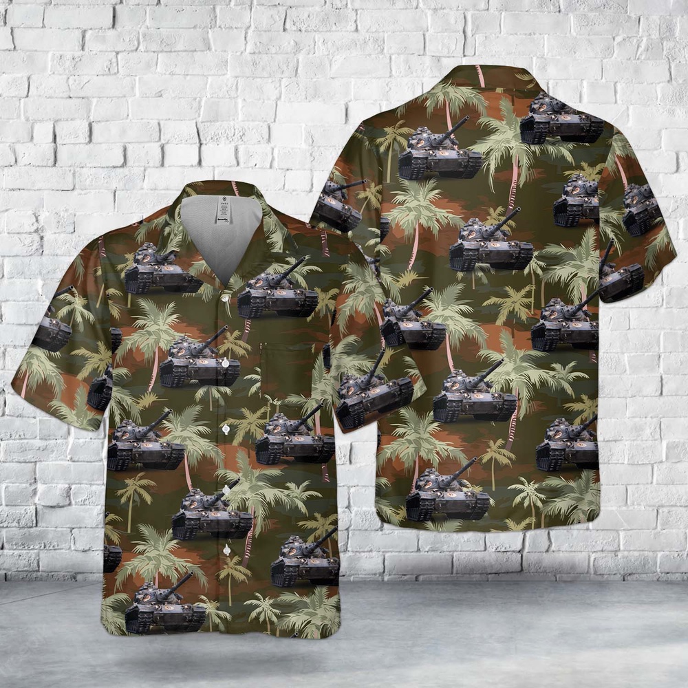 Army Hawaiian Shirt US Army M60A3 of 3rd Battalion 32nd Armor Pocket Hawaiian Shirt Military Aloha Shirt 1 ulelpi.jpg