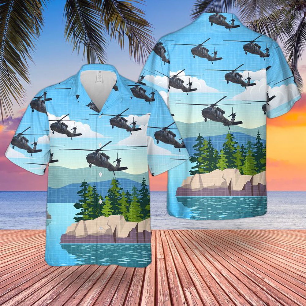 Army Hawaiian Shirt US Army New York Army National Guard 142nd Aviation Regiment UH 60L Black Hawk Hawaiian Shirt 1 hraci6.jpg