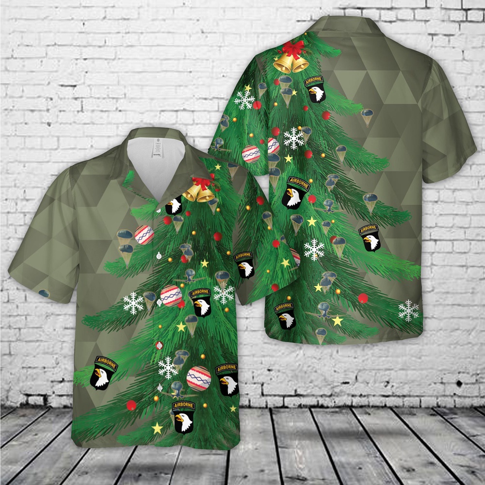 Army Hawaiian Shirt US Army Paratroopers With The 101st Airborne Division Parachute Christmas Hawaiian Shirt Military Aloha Shirt 1 zta0bi.jpg