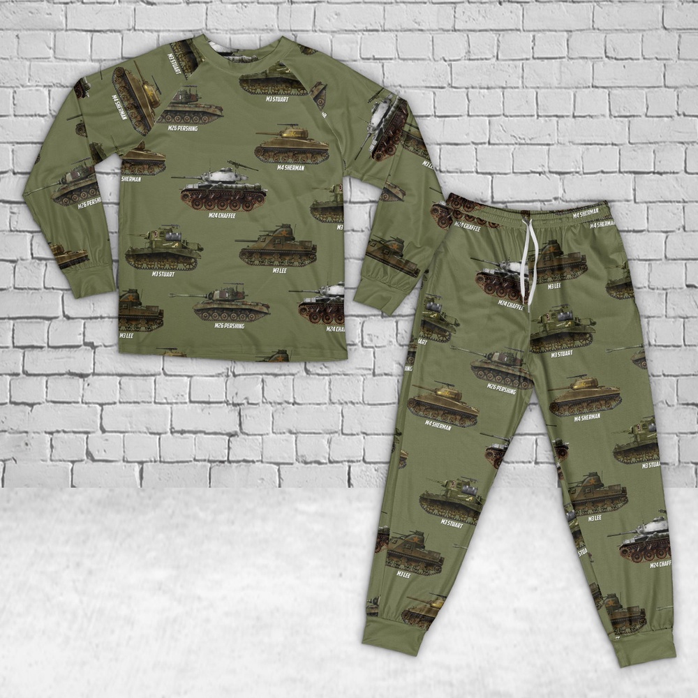 Army Hawaiian Shirt US Army Tank Of WWII Kid Raglan Pajamas Set Military Aloha Shirt 1 fnhynm.jpg