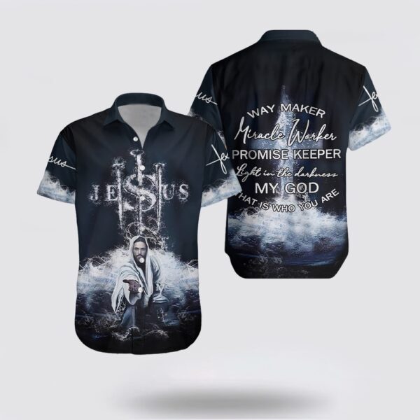 Jesus Hawaiian Shirt, Awesome Easter Jesus Way Maker Hawaiian Shirt, Religion Hawaiian Shirt
