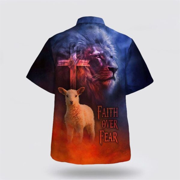 Christian Hawaiian Shirt, Bible Verse Faith Over Fear Sheep Hawaiian Shirt, Religion Hawaiian Shirt