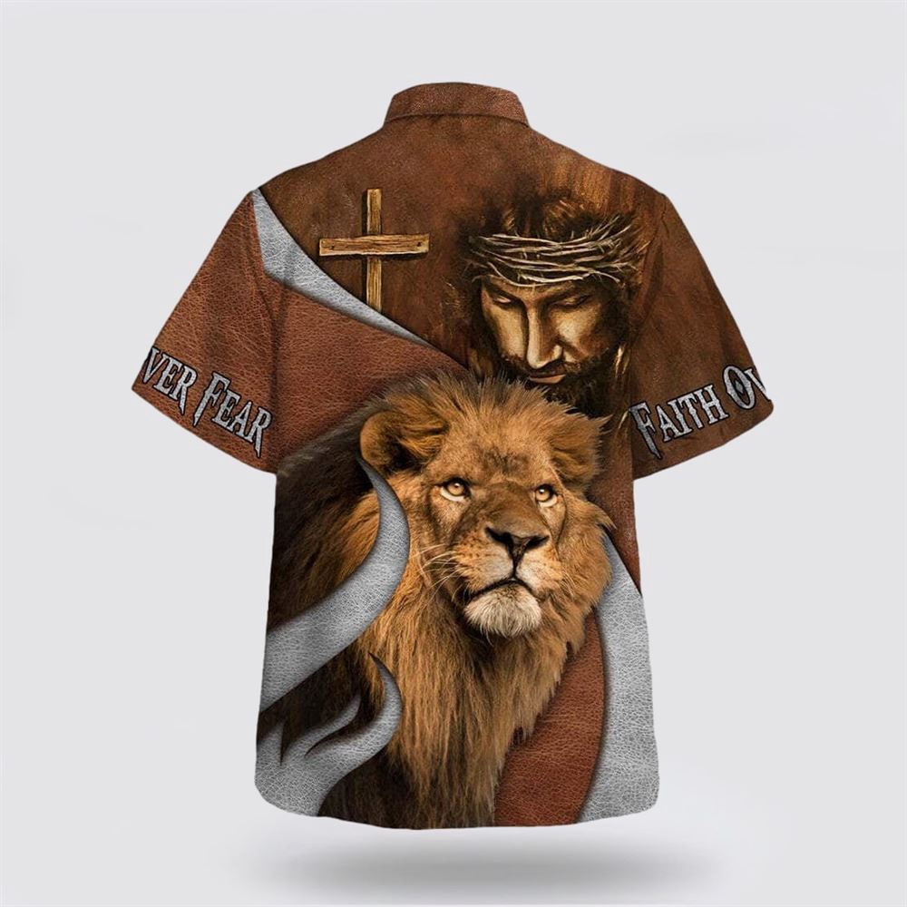 Faith Over Fear Bible Verse Jesus Lion Hawaiian Shirt Christian Hawaiian Shirt Religious Aloha Shirt 2 p8au5a.jpg