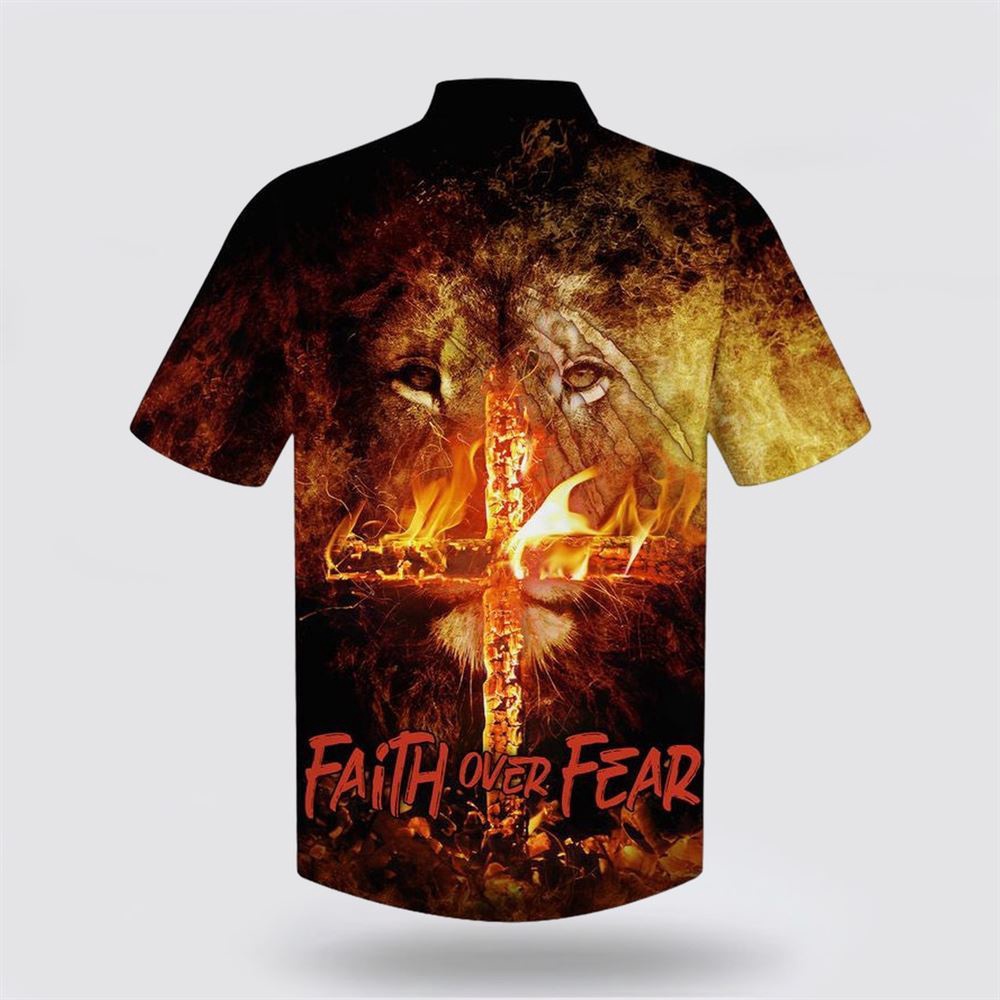 Faith Over Fear Lion Cross Hawaiian Shirt Christian Hawaiian Shirt Religious Aloha Shirt 2 e5nrzl.jpg